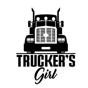 Truckers girl vinyl decal tumbler sticker black 6”